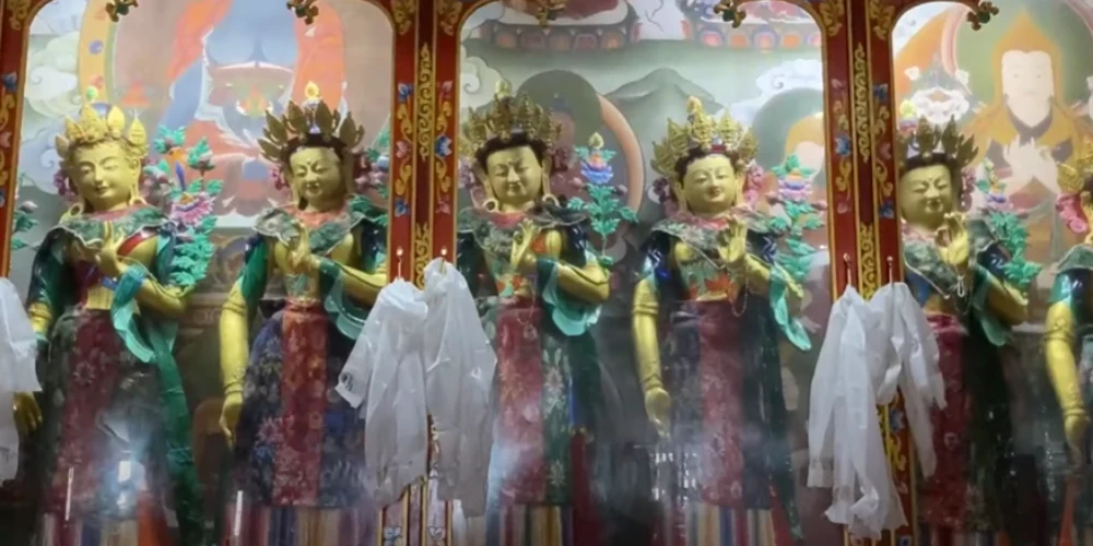 tawang monastery lord buddha disciples statue