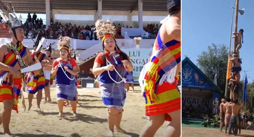 lui ngai ni seed sowing festival manipur naga tribe traditional cultural dance pole climbing sport games