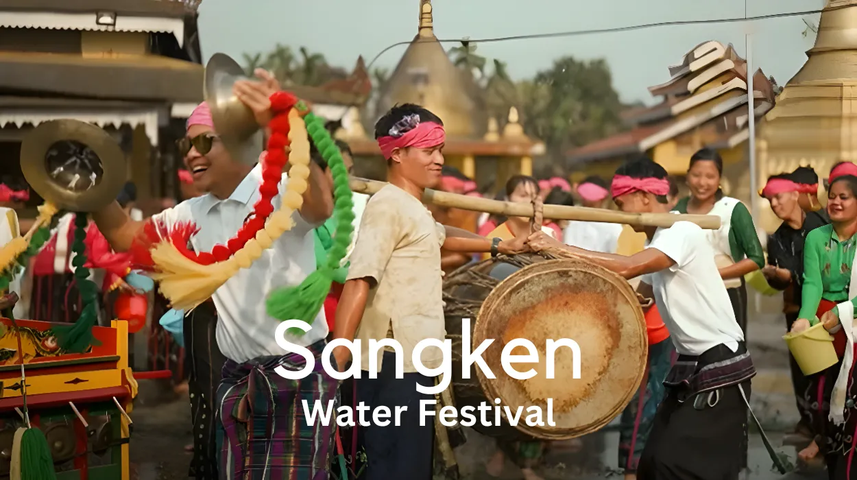 people celebrating sangken water festival 2023 or songkran in arunachal pradesh, assam india
